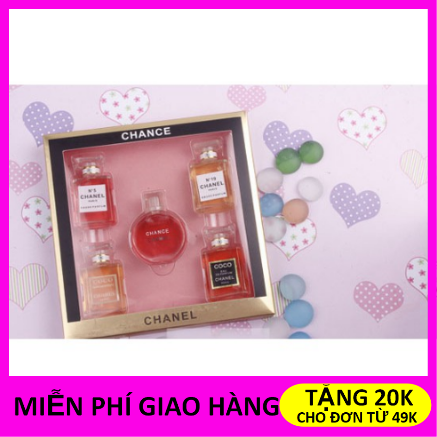 SÉT 5 CHAI NƯỚC HOA NỮ CAO CẤP