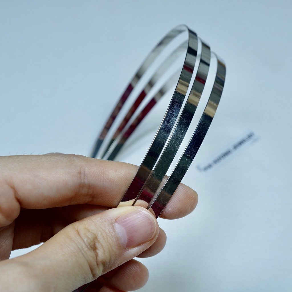 3 cái phôi cài tóc, xương bờm inox 1mm - 4mm
