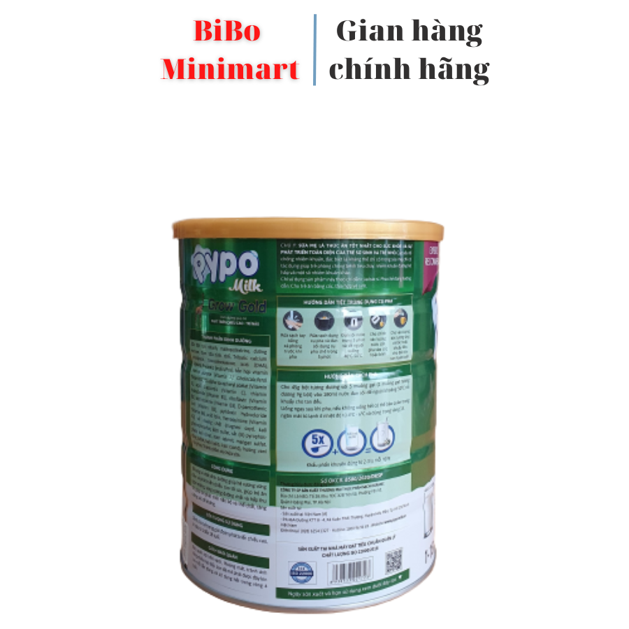 Sữa PYPO Grow Gold lon 900G (Từ 1 - 18 tuổi).