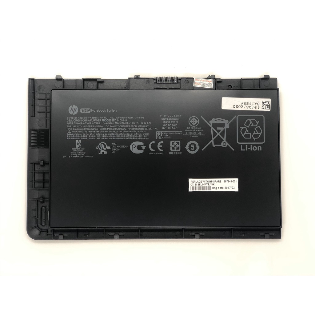 Pin cho laptop hp elitebook folio 9470 9470m series mã pin bt04xl có video thực tế