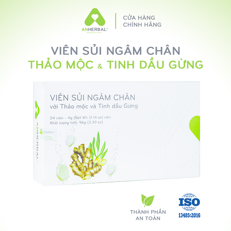 Viên sủi ngâm chân Thảo Mộc và tinh dầu Gừng AN HERBAL, ngủ ngon, xử lý ...