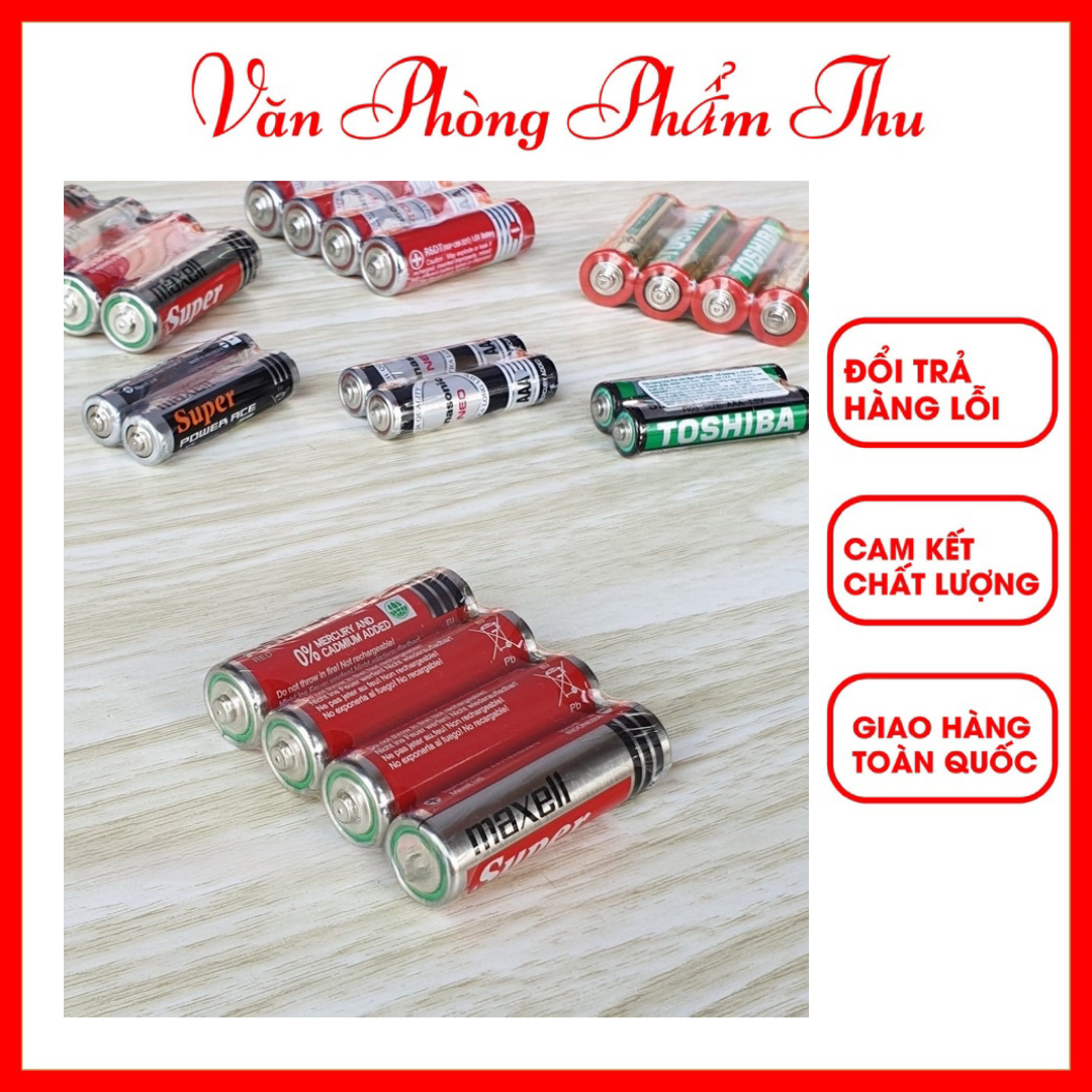 Set 4 Pin AA AAA Maxcell / Toshiba Siêu Bền
