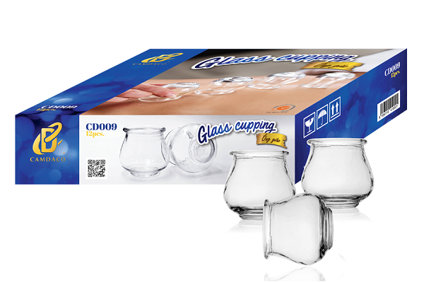 Cốc giác hơi thủy tinh (bộ 12 cốc) - giác hơi dùng lửa CAMDACO