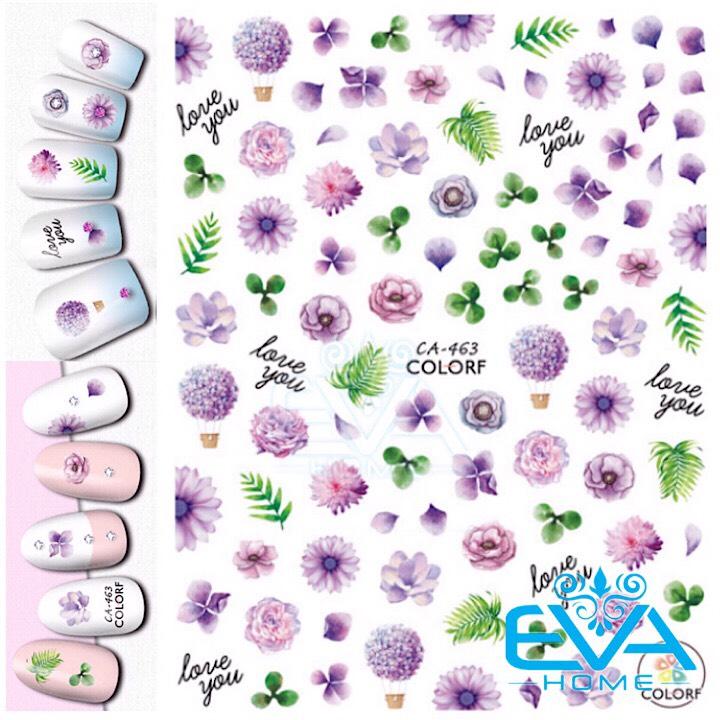 [HCM]Miếng Dán Móng Tay 3D Nail Sticker Tráng Trí Hoạ Tiết Bông Hoa CA463