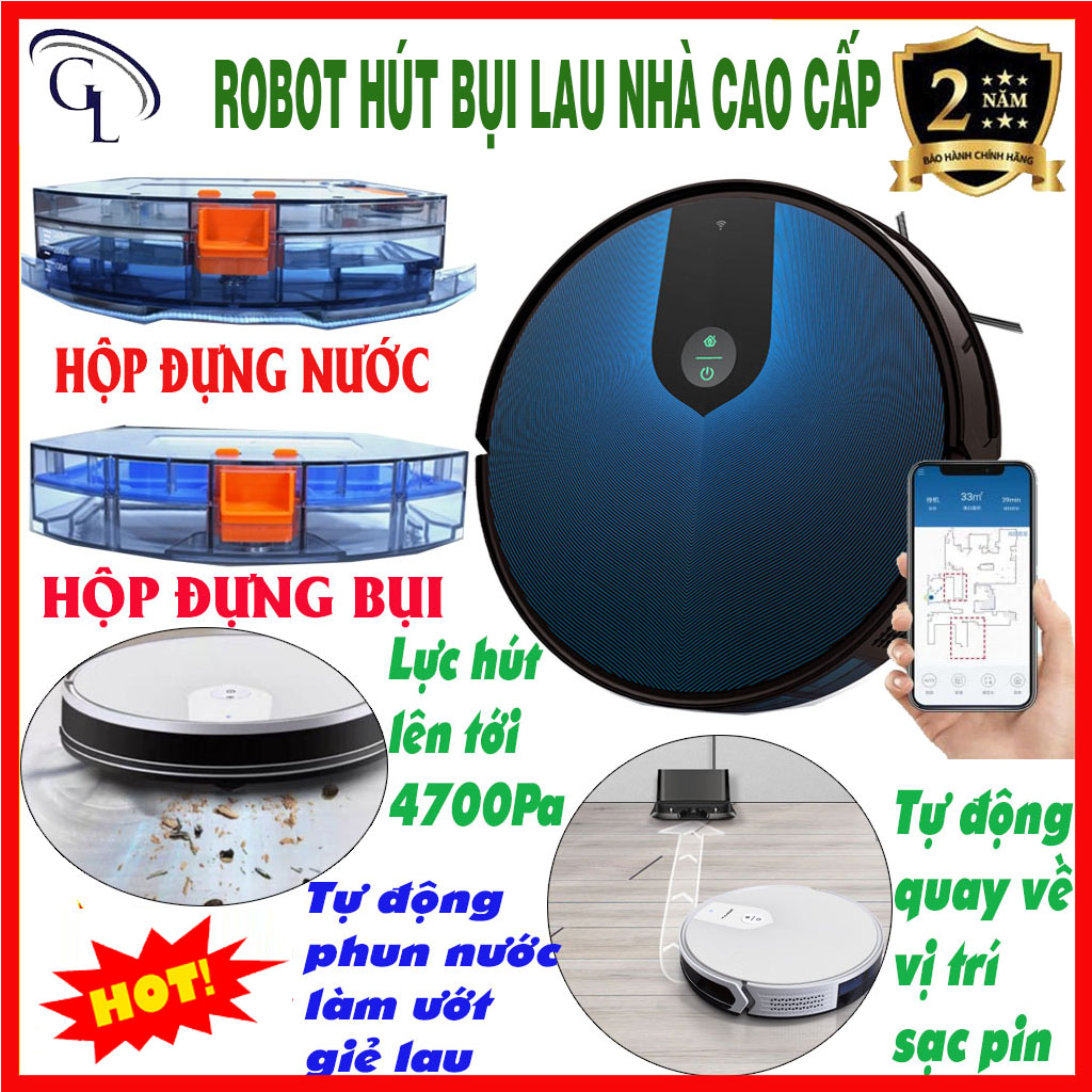 Robot hut bụi lau nhà T06, robot hút bụi, robot lau nhà thông minh tự sạc pin, máy hút bụi gia đình tự động điều khiển qua áp, cảm biến chống rơi cầu thang, tránh vật cản, lực hút khỏe, pin siêu khủng, có hộp chưa bụi