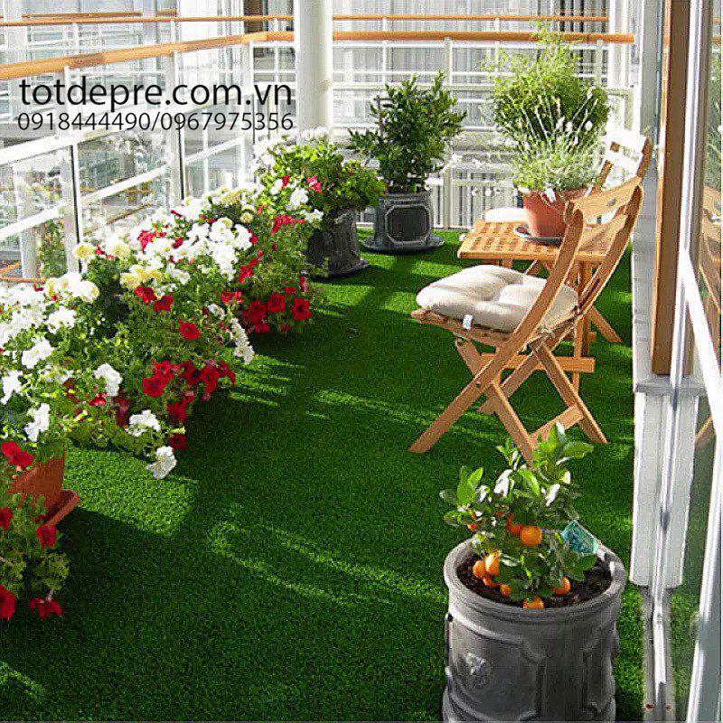 Thảm cỏ nhân tạo ngọn cao 2cm ( 1m x 1m)