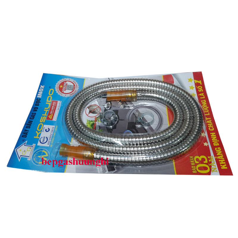 [HCM]Dây dẫn gas áp thấp bọc inox Koshudo ( trắng )