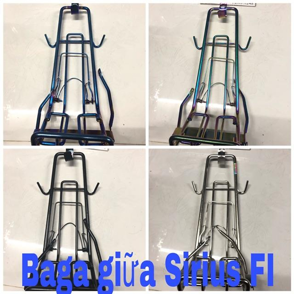 [Hình thật, Video thật] Baga Xe Sirius Fi Titan, đen, inox