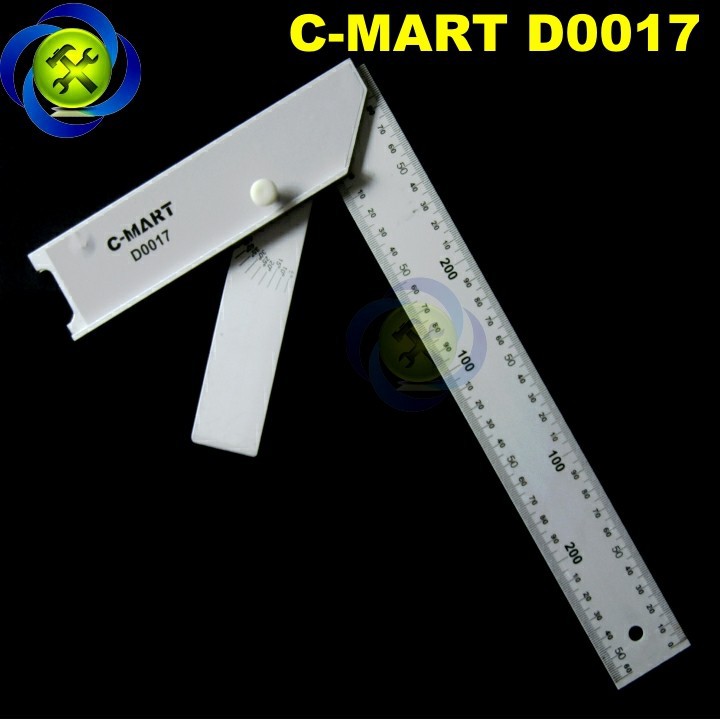 Thước góc vuông hợp kim nhôm c-mart d0017 màu trắng
