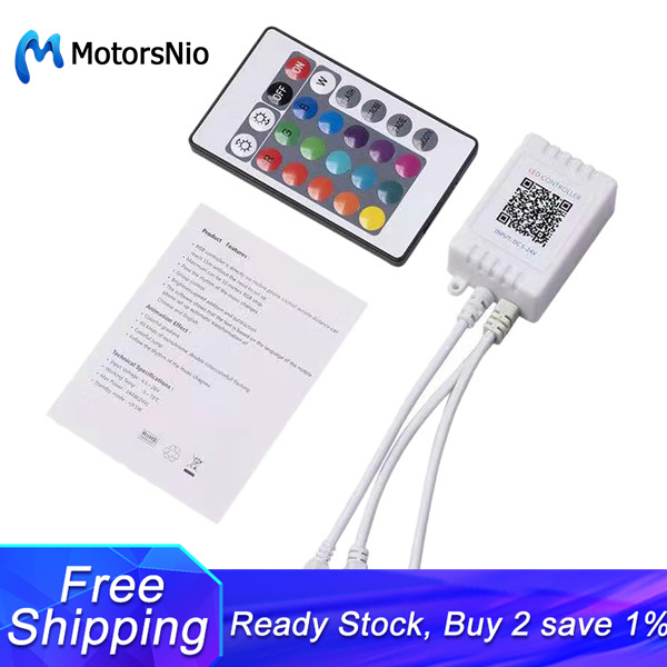 Led Strip Lights Controller,Controller RGB Led Strip Light Controller + Infrared Remote Control 24 Keys