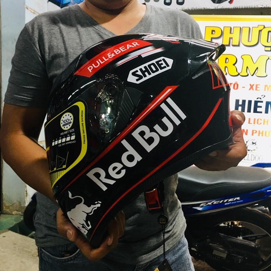 Mũ bảo hiểm Royal  1 Kính Lên Tem RED BULL mới nhất 2023, kèm túi đựng nón và đuôi gió