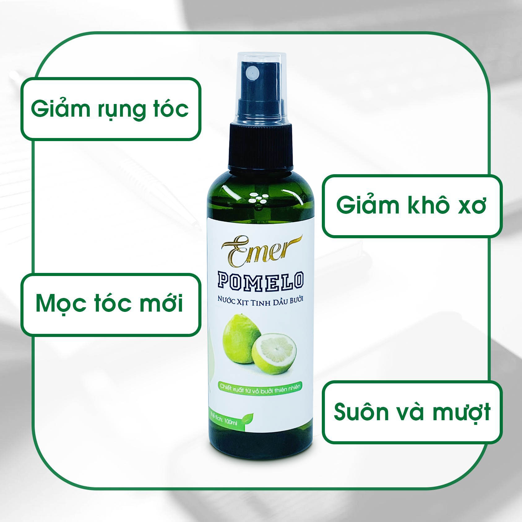 [HCM]Tinh dầu bưởi xịt mọc tóc Pomelo Emer 100ml giảm rụng tóc kích mọc tóc cho tóc dày và dài hơn gấp 2 đến 3 lần nuôi dưỡng tóc từ gốc đến ngọn