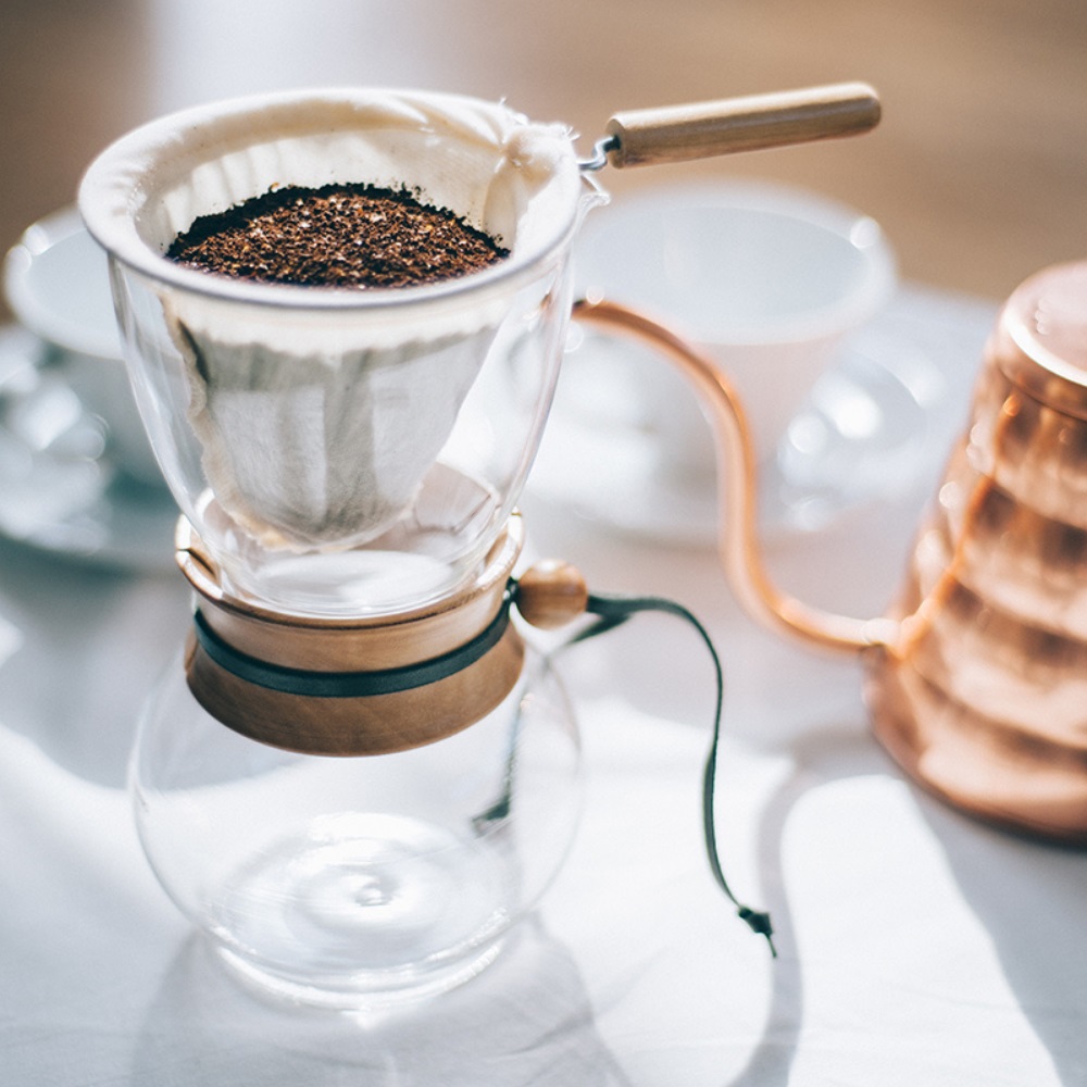 Bình Pha Cà Phê Vợt Hario Drip Pot Wood Neck