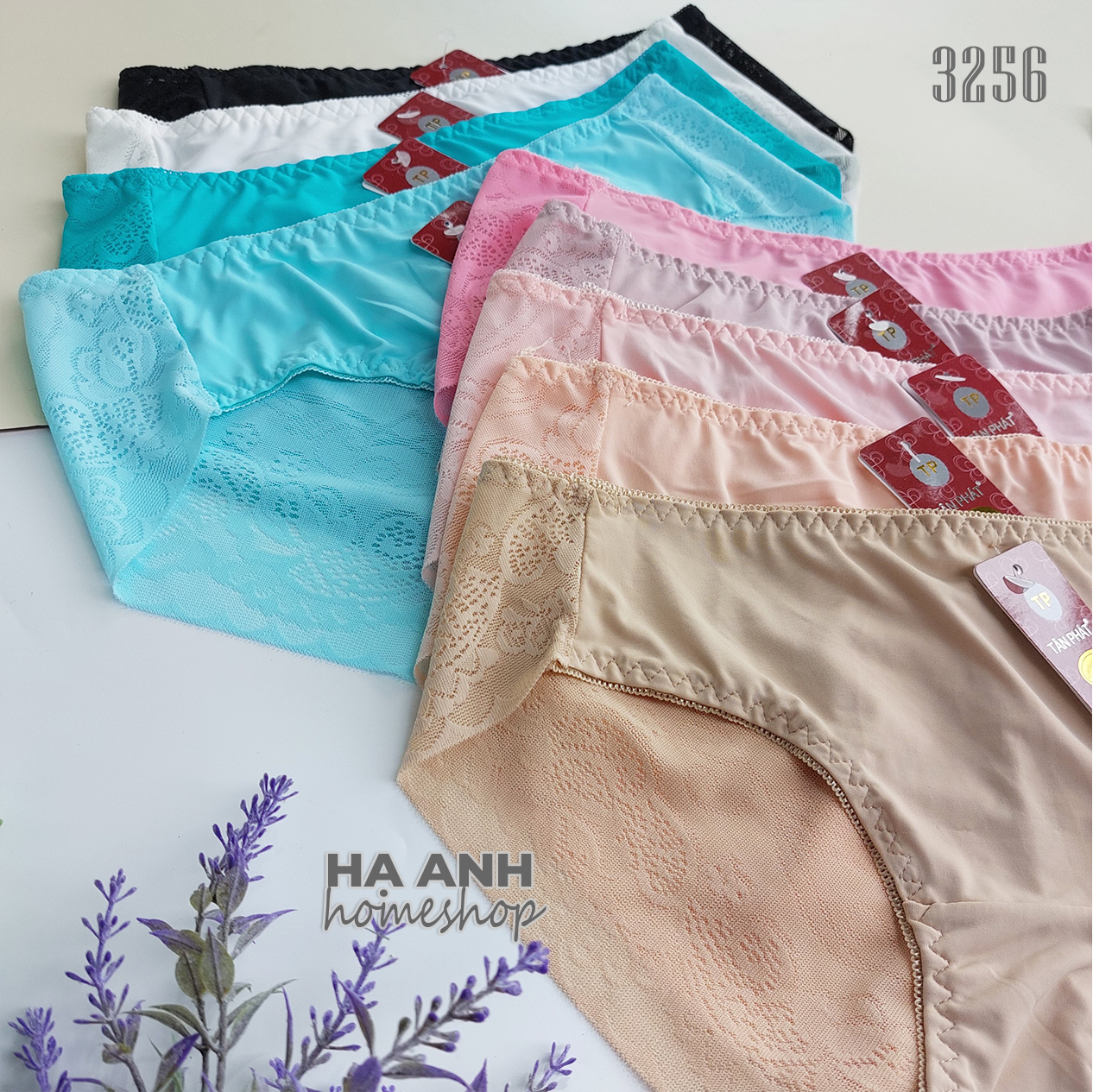Quần lót nữ 3256 (45-56kg) - Thun phối ren đẹp mát