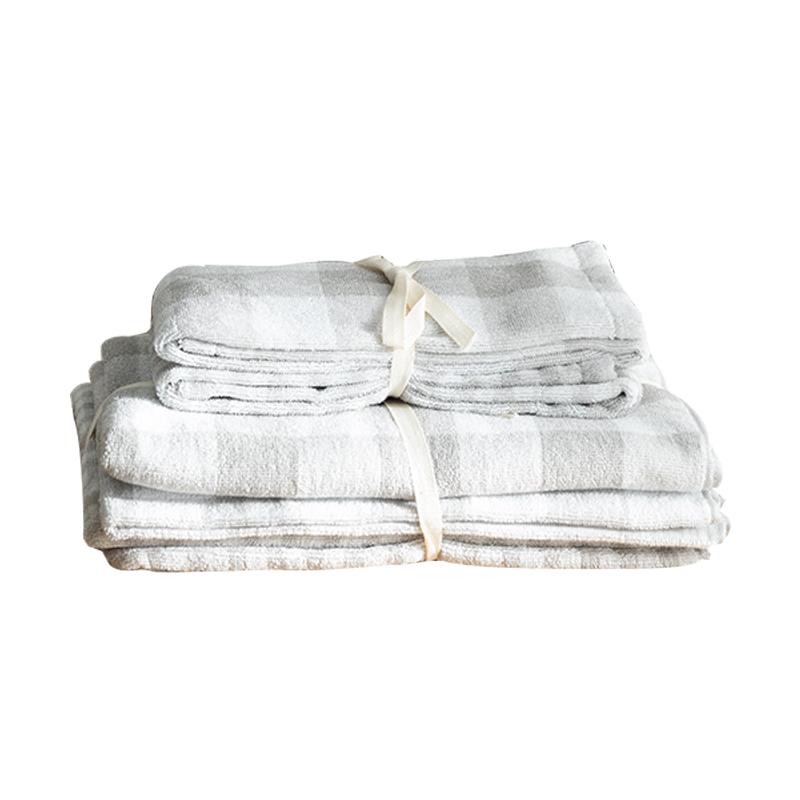 Phong Cách Nhật Bản Giản Lược 100% Cotton Kẻ Sọc Khăn Mặt Hai Người Lớn Đồ Gia Dụng Đơn Khăn Mặt 100% Cotton Hút Nước Mềm Mại Khăn Tắm