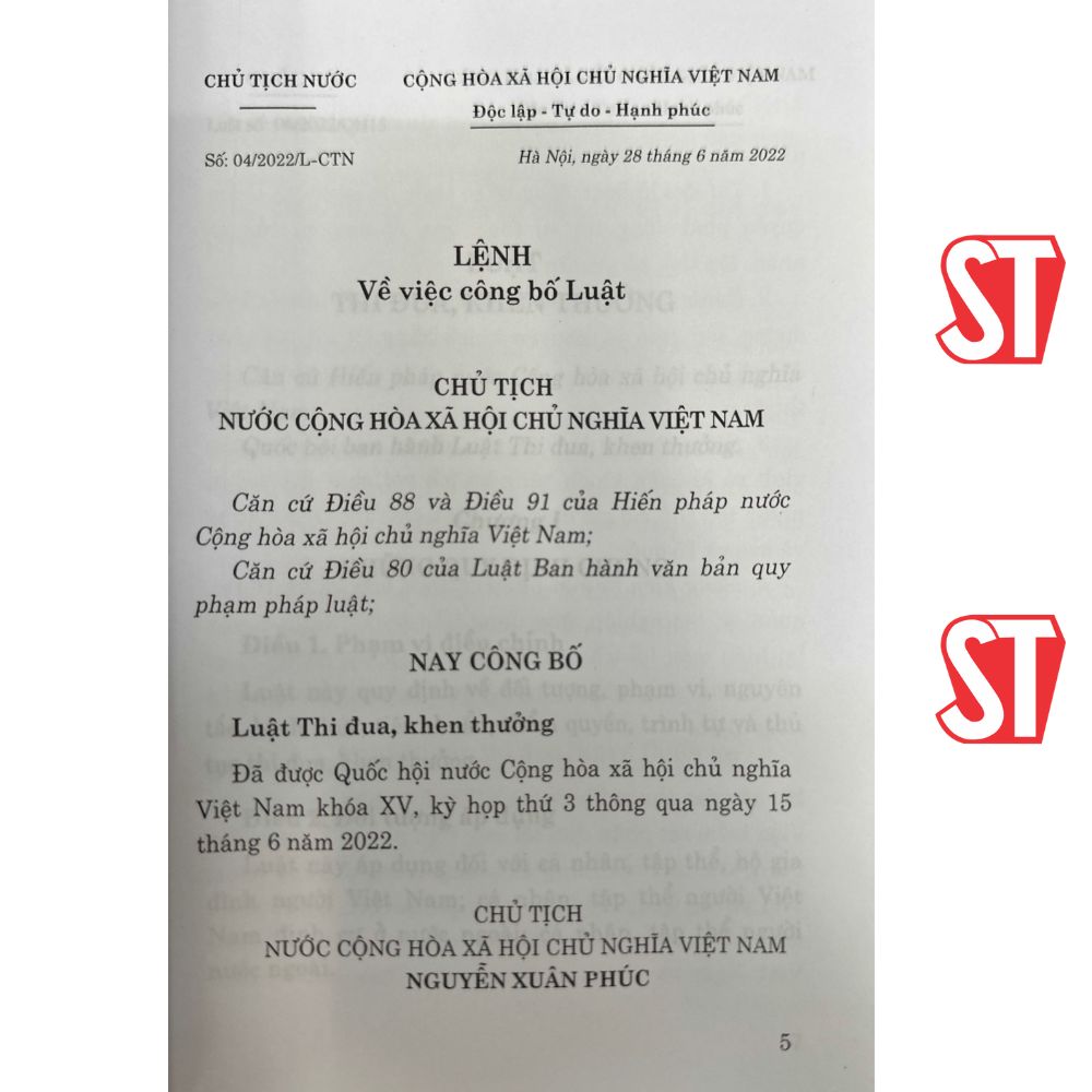 [Sách] Luật Thi đua, khen thưởng