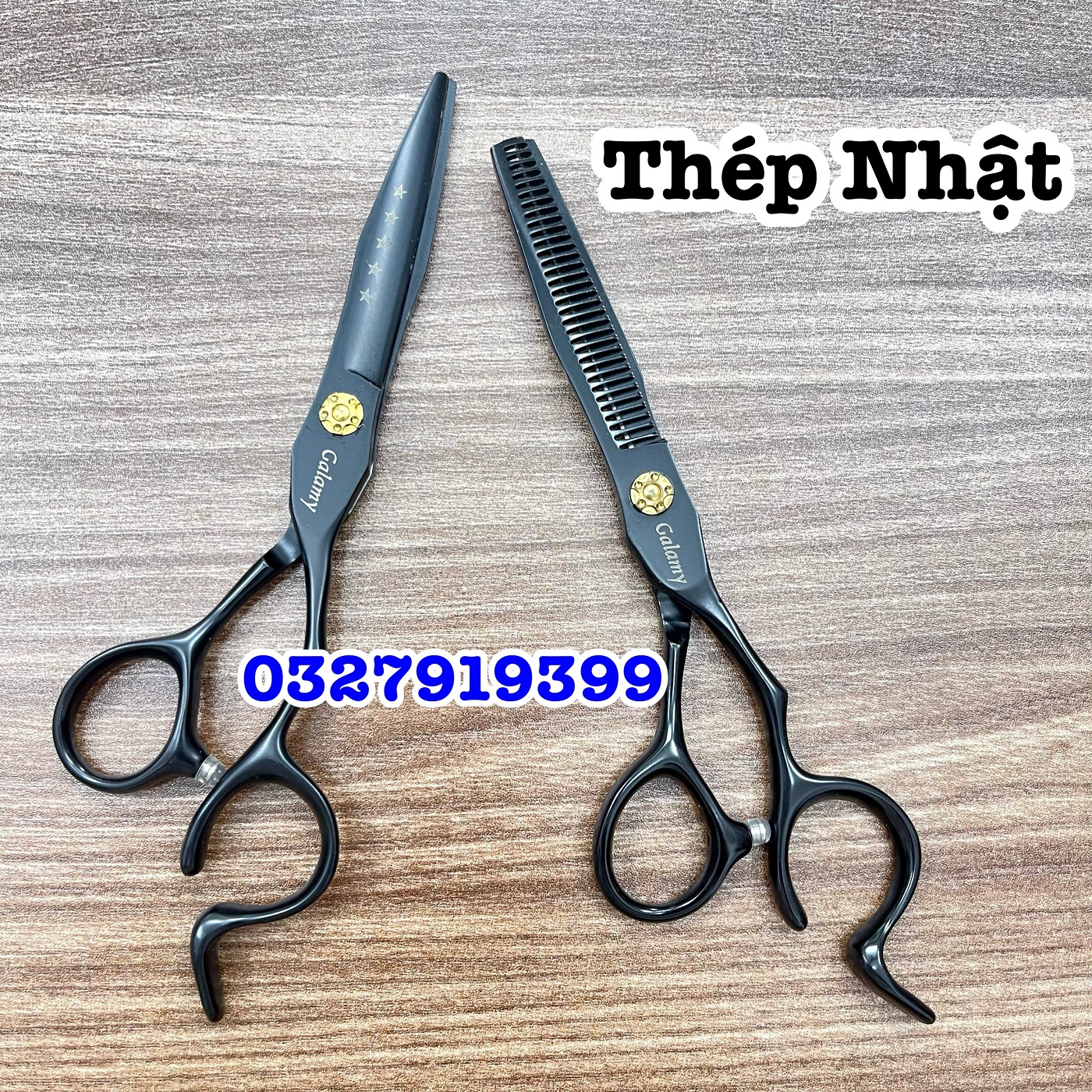 Kéo cắt tóc Nhật Galamy đen 5 sao 6.0