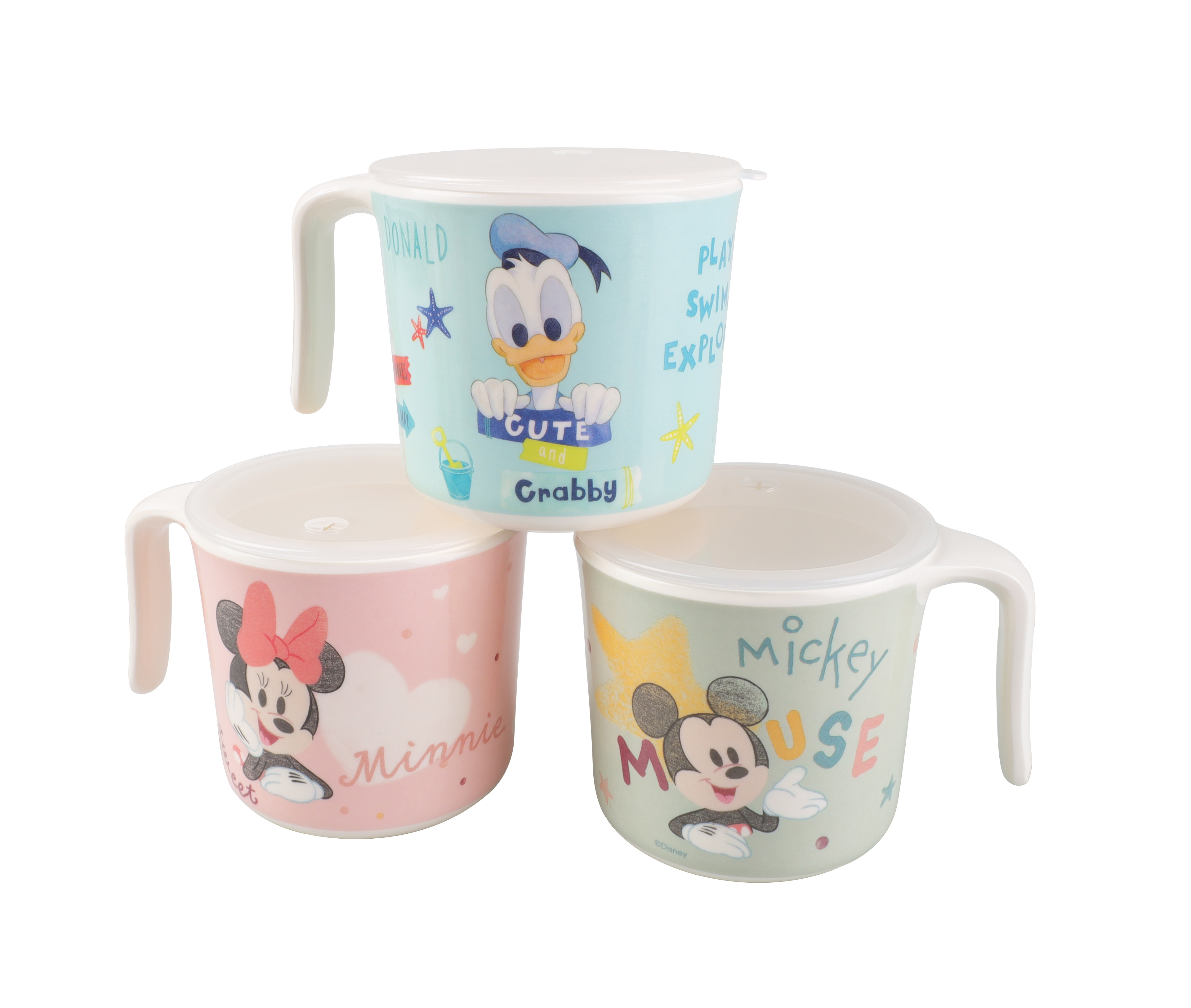 [Hàng mới về] Ly Melamine tay cầm Disney có nắp cho bé