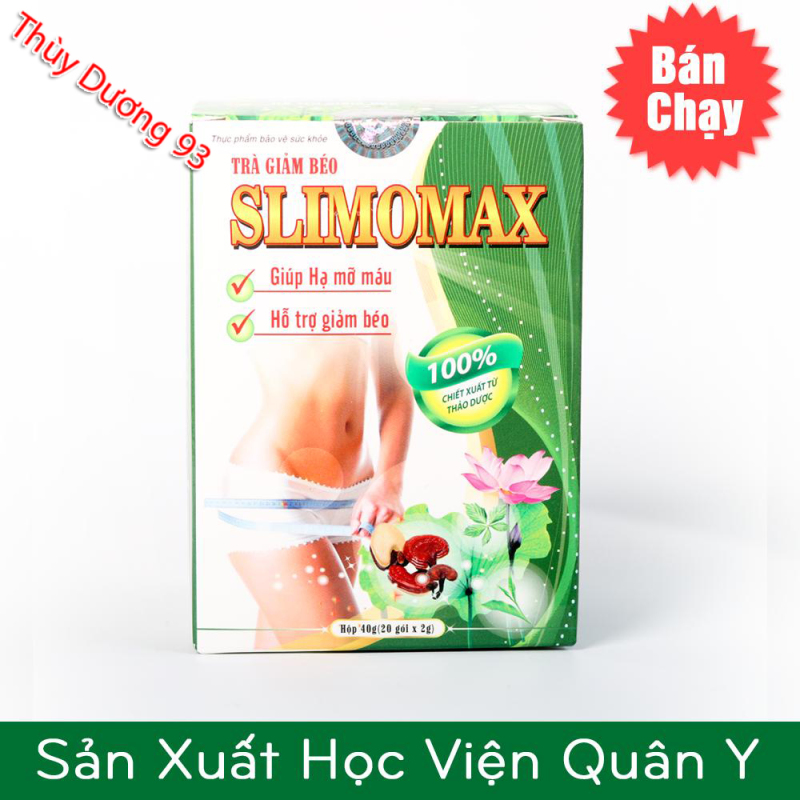 Trà giảm béo Slimomax Học Viện Quân Y 20 gói giúp giảm mỡ máu, giảm cân hiệu quả và an toàn giá rẻ
