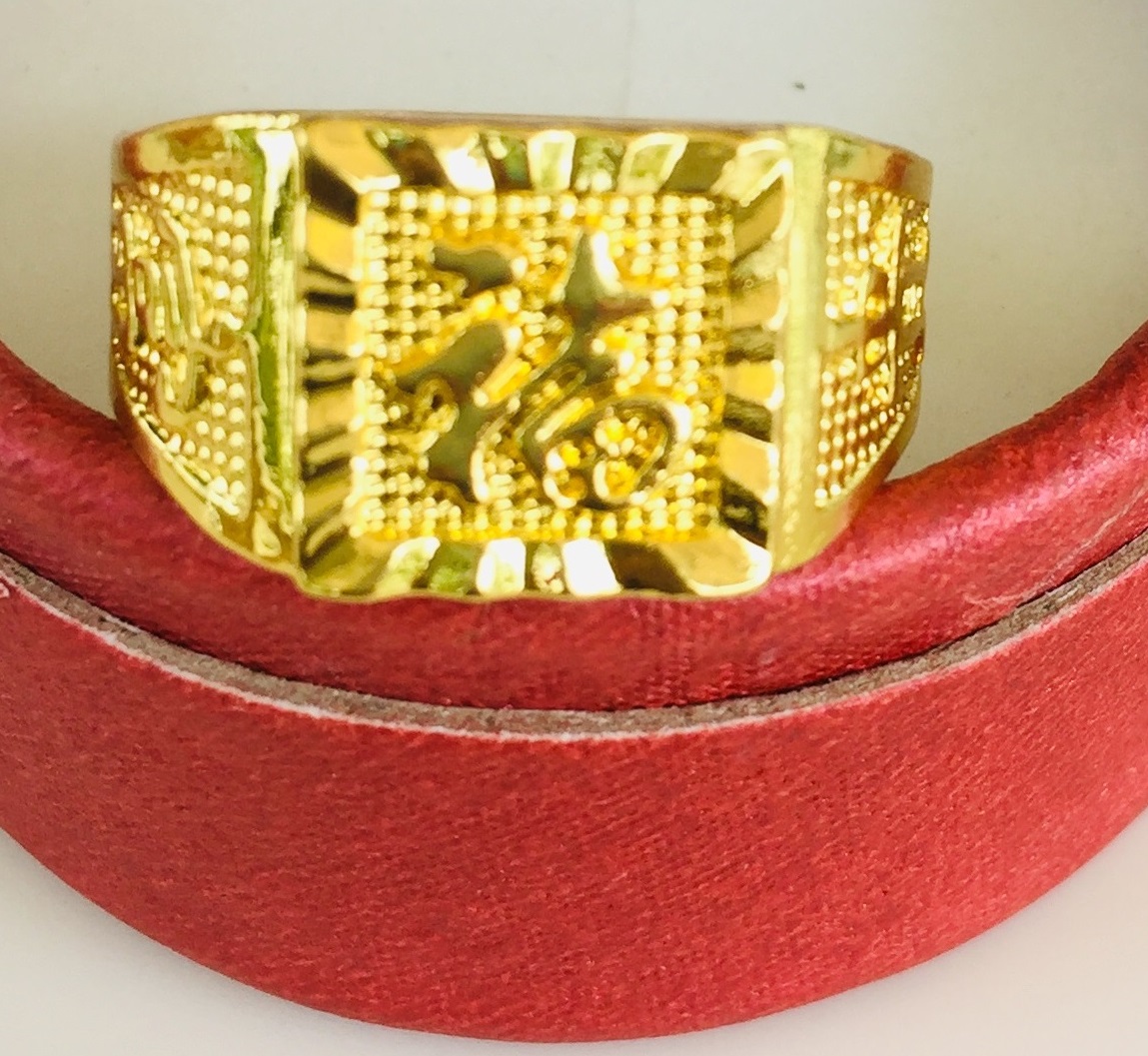 Nhẫn Nam Nữ, Mạ Vàng 18K, Khắc Chữ Phúc lộc Tài phong thủy, mang lại may mắn trong sự nghiệp và cuộc sống