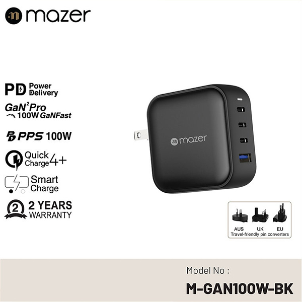 Củ sạc mazer infinite.boost supermini gan pd 100w wall charger