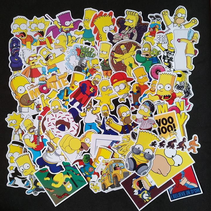 Sticker dán cao cấp chủ đề GIA ĐÌNH SIMPSONS - Dùng dán Xe, dán mũ bảo hiểm, dán Laptop…