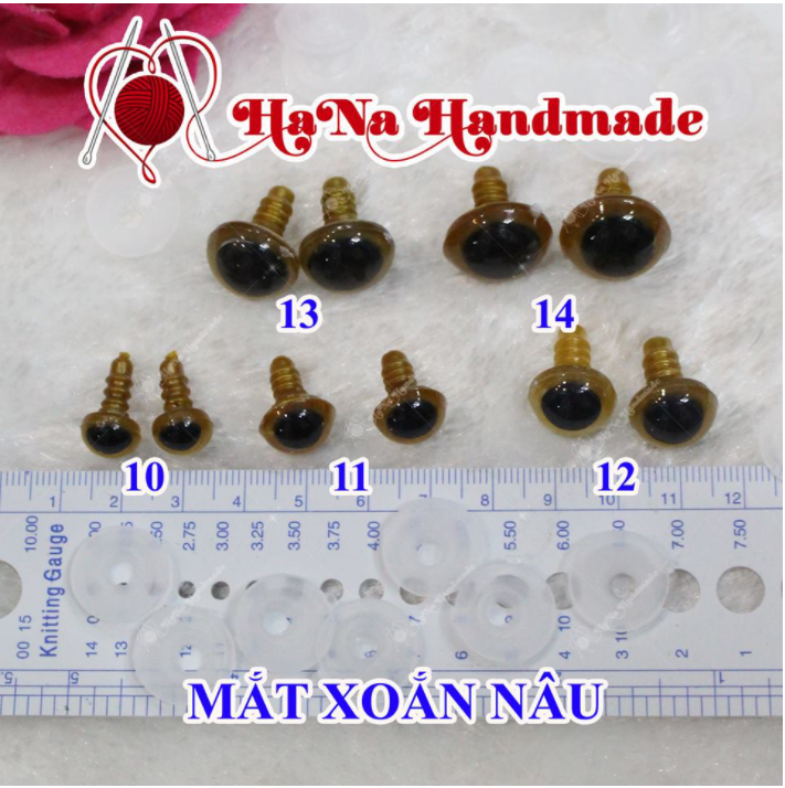 Mắt xoắn nâu dùng trang trí cho thú bông