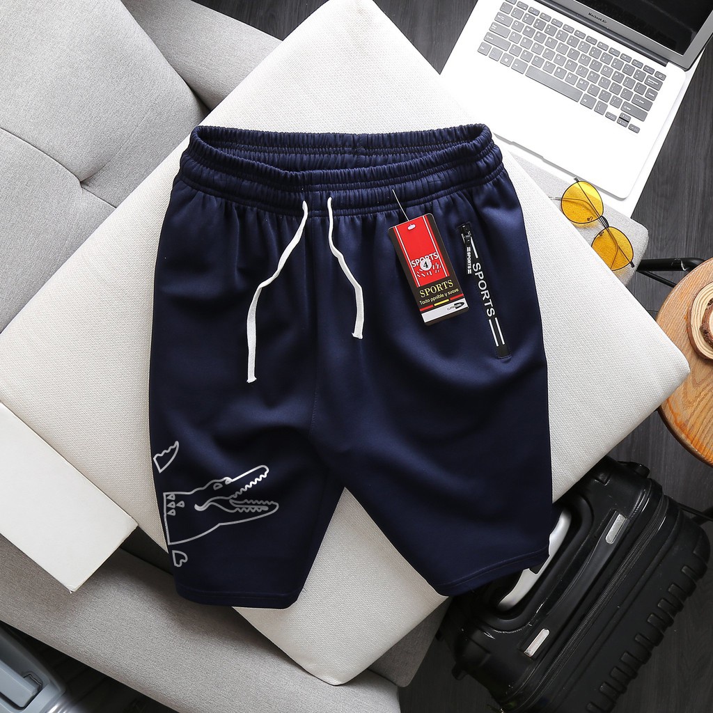 Quần short thun nam bigsize - cá sấu vải poly big size