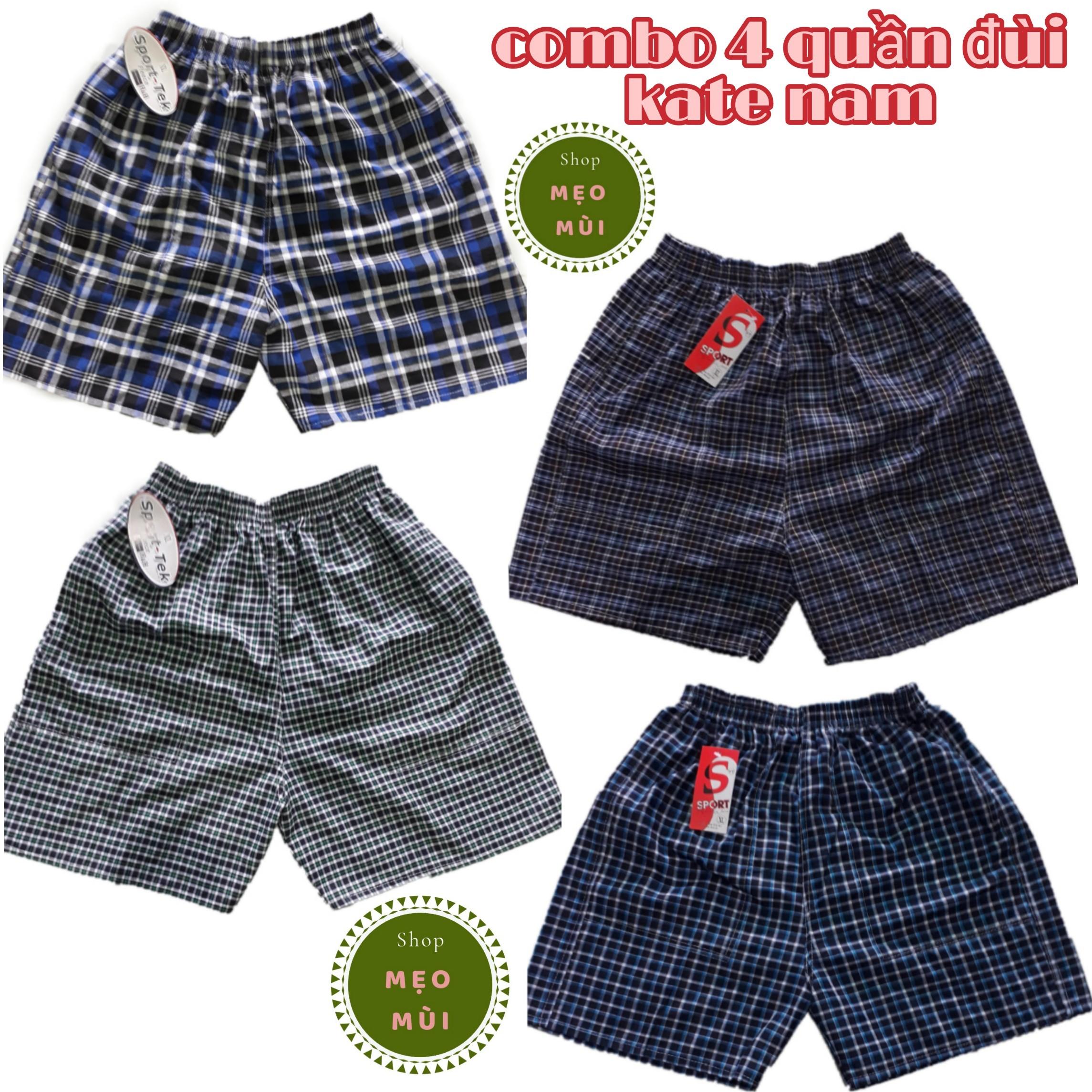 Combo 4 Quần đùi nam vải kate chất mát đẹp không nhăn