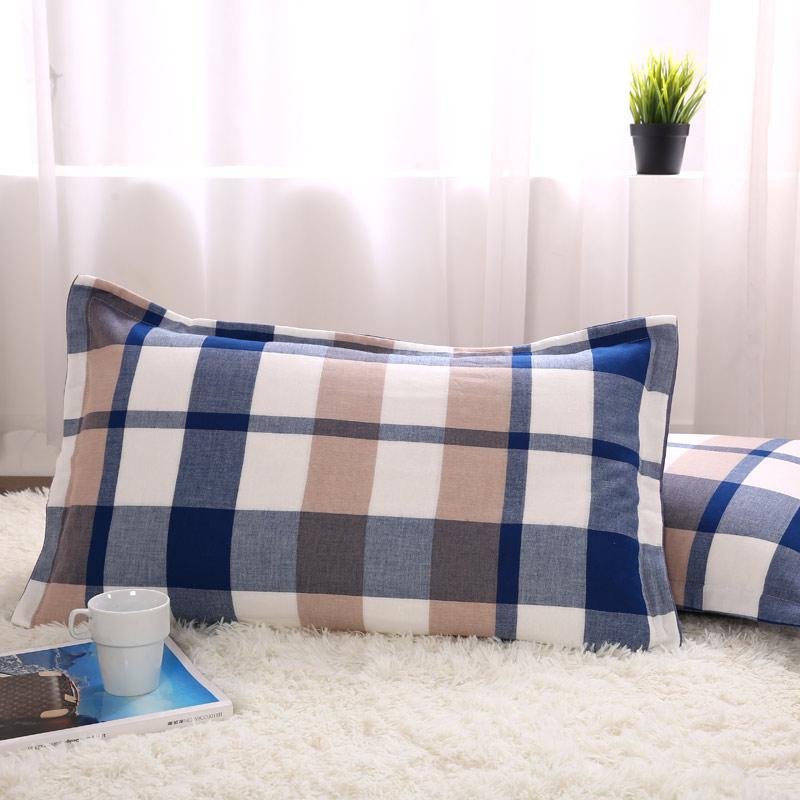 4 Tầng Vải Xô Vỏ Gối 100% Cotton Màu Kẻ Sọc 100% Cotton Vỏ Gối Tốt Duy Nhất Một Cặp 48*74 Cm