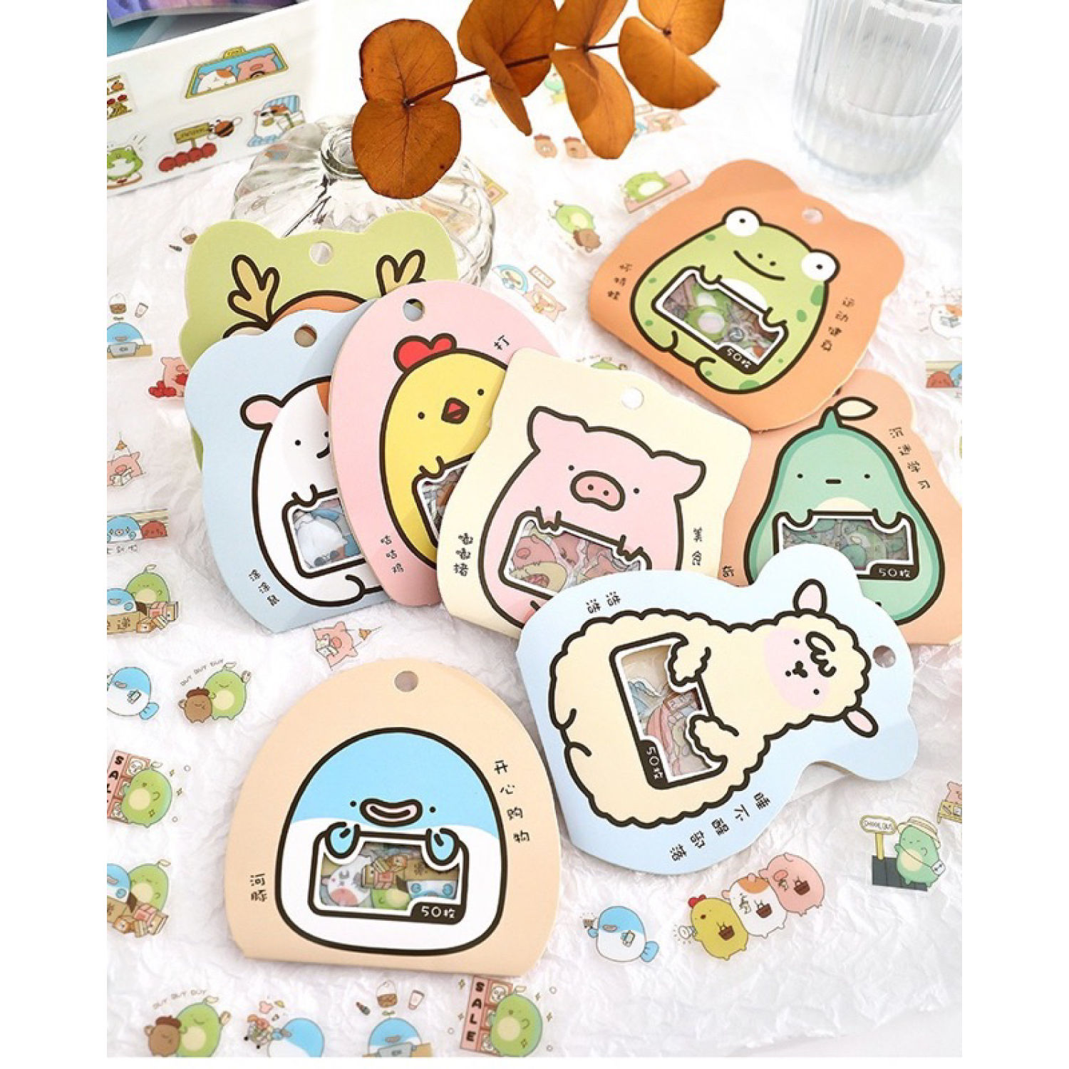 Gói 50 hình dán sticker molang phiên bản mới siêu xinh
