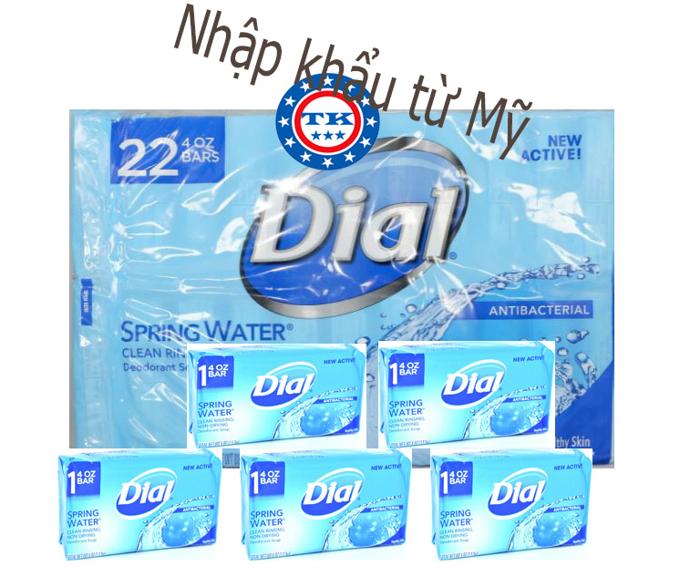 (HCM)Xà Bông Cục Dial Spring Water Antibacterial Bar Soap 113g - Mỹ
