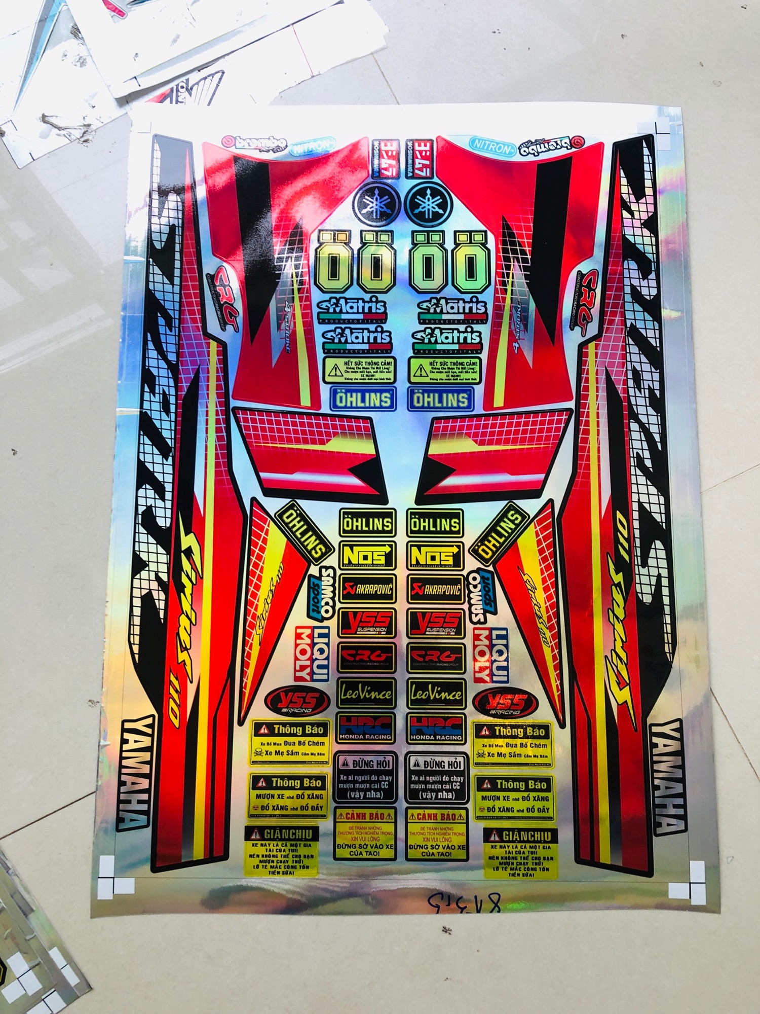 FREE SHIP - [ QUÍ KHÁCH VUI LÒNG MANG TEM RA TIỆM CHO THỢ DÁN] TEM RỜI Sirius spark đỏ đen Crom titan 7 màu