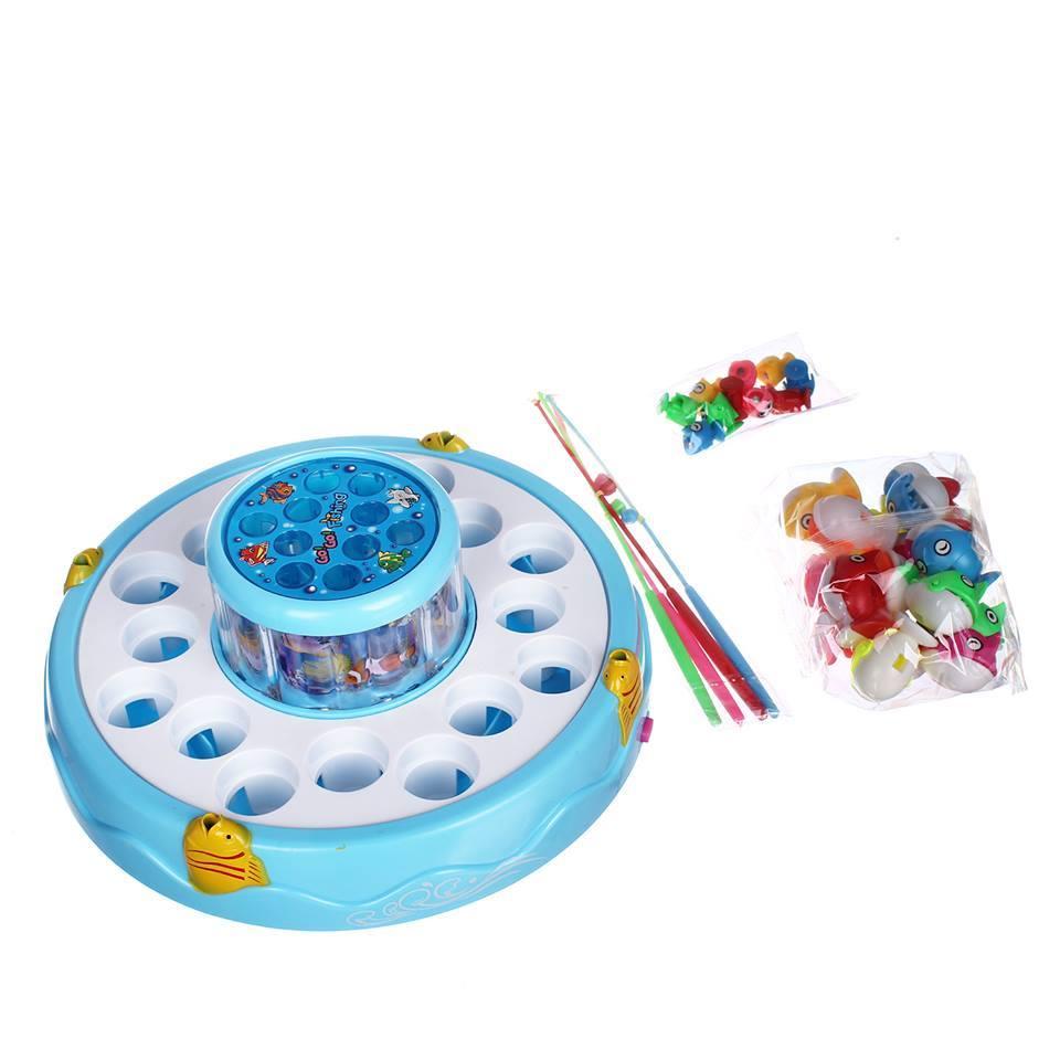 Đồ chơi câu cá có nhạc + đèn 2 tầng xoay 360 độ - đồ chơi cho bé trai bé gái câu cá nam châm cao cấp - đồ chơi trẻ em