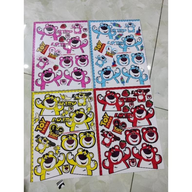 Combo Nguyên Tấm Decal Gấu Dâu Losto Mini