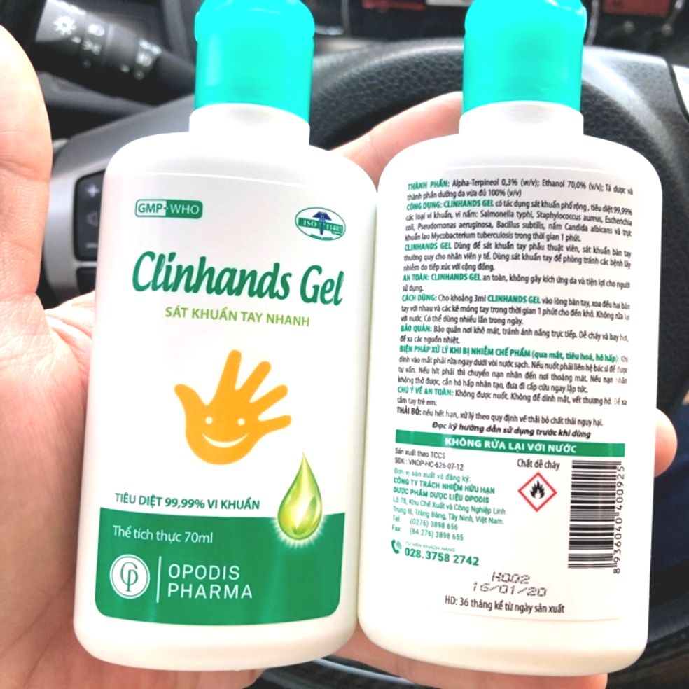 [HCM]Nước rửa tay  Clinhands Gel chai 70ml