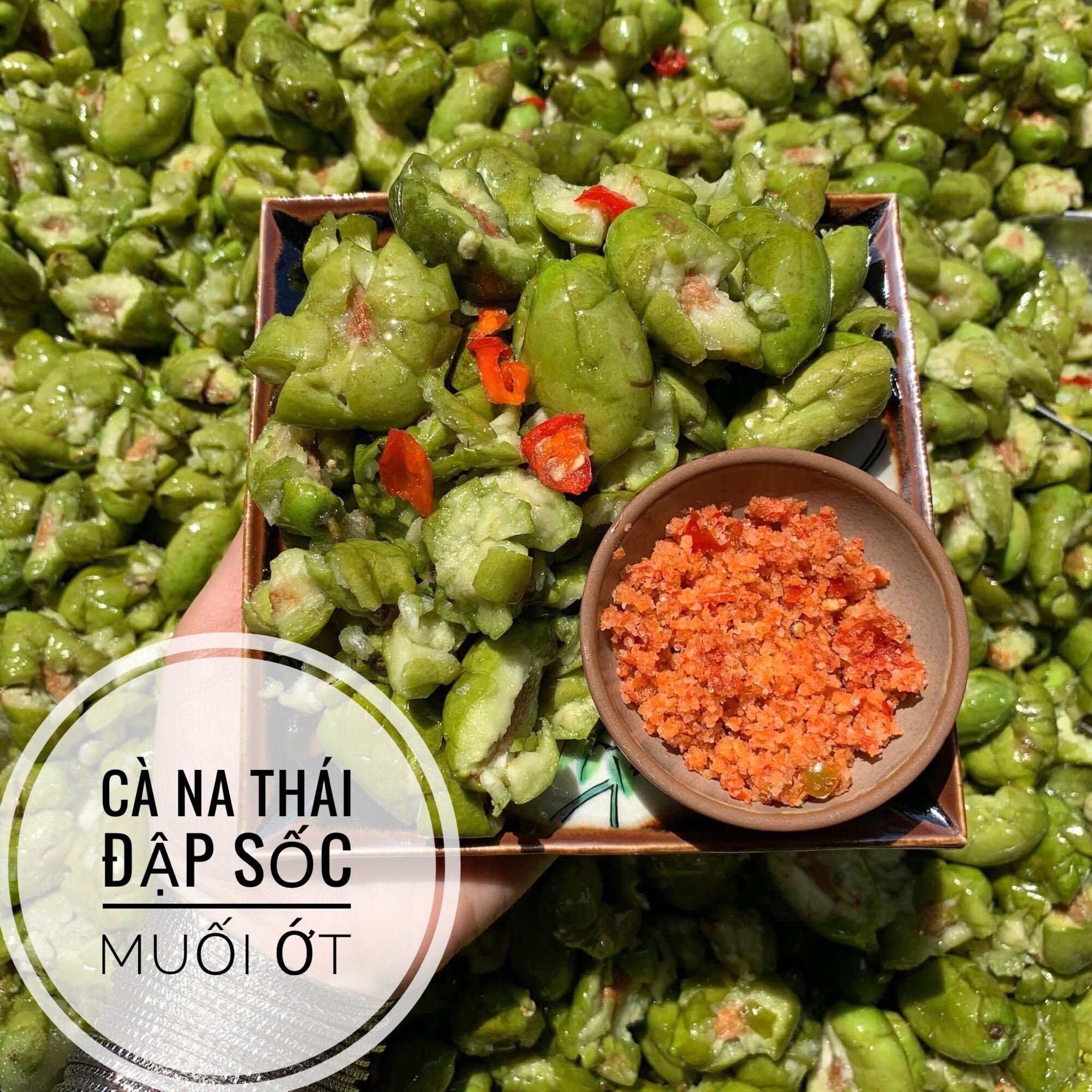 Cà na thái đập dập xốc muối ớt 500g