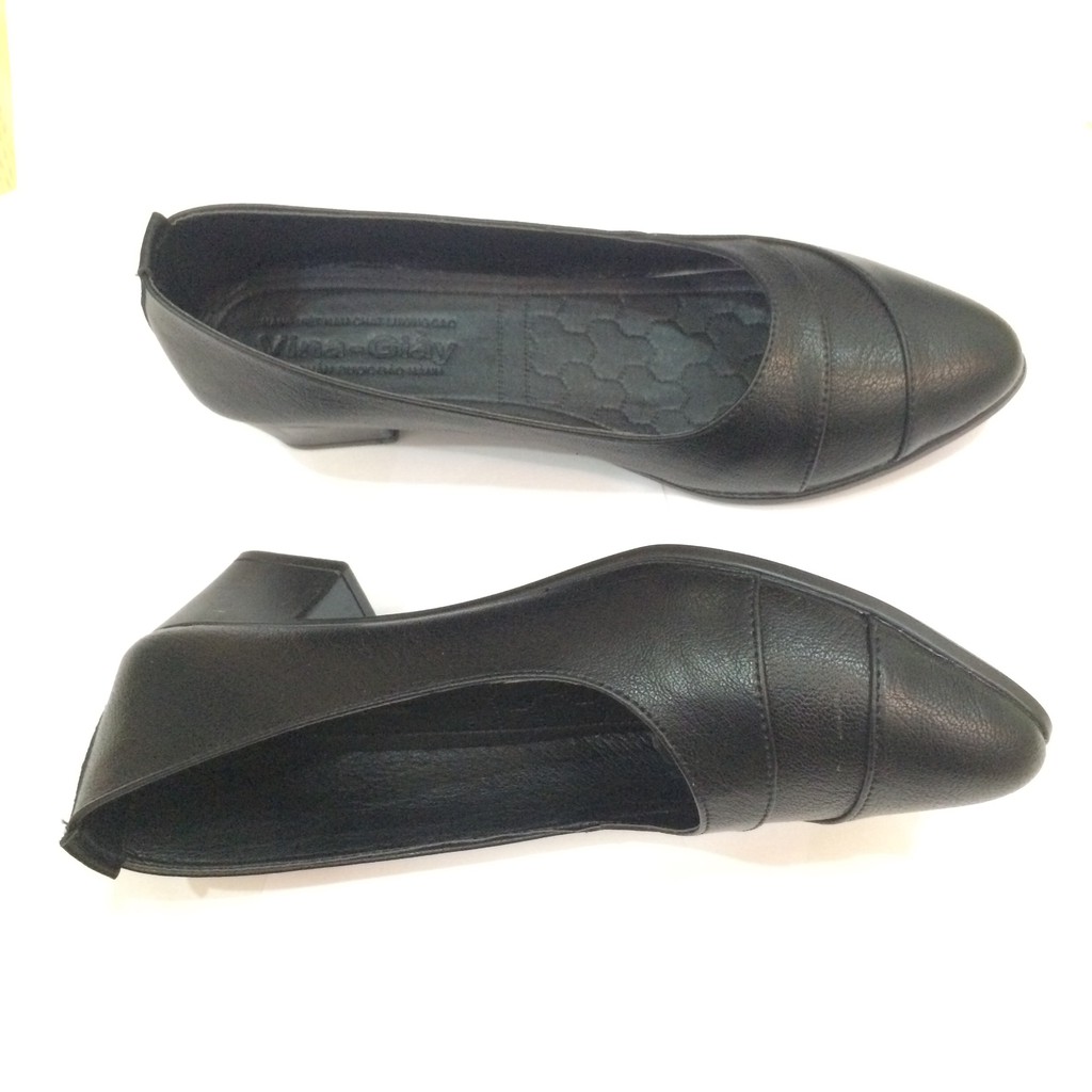 Hàng VNXK M16 Giày cao gót nữ công sở da lì 4cm siêu mềm ê