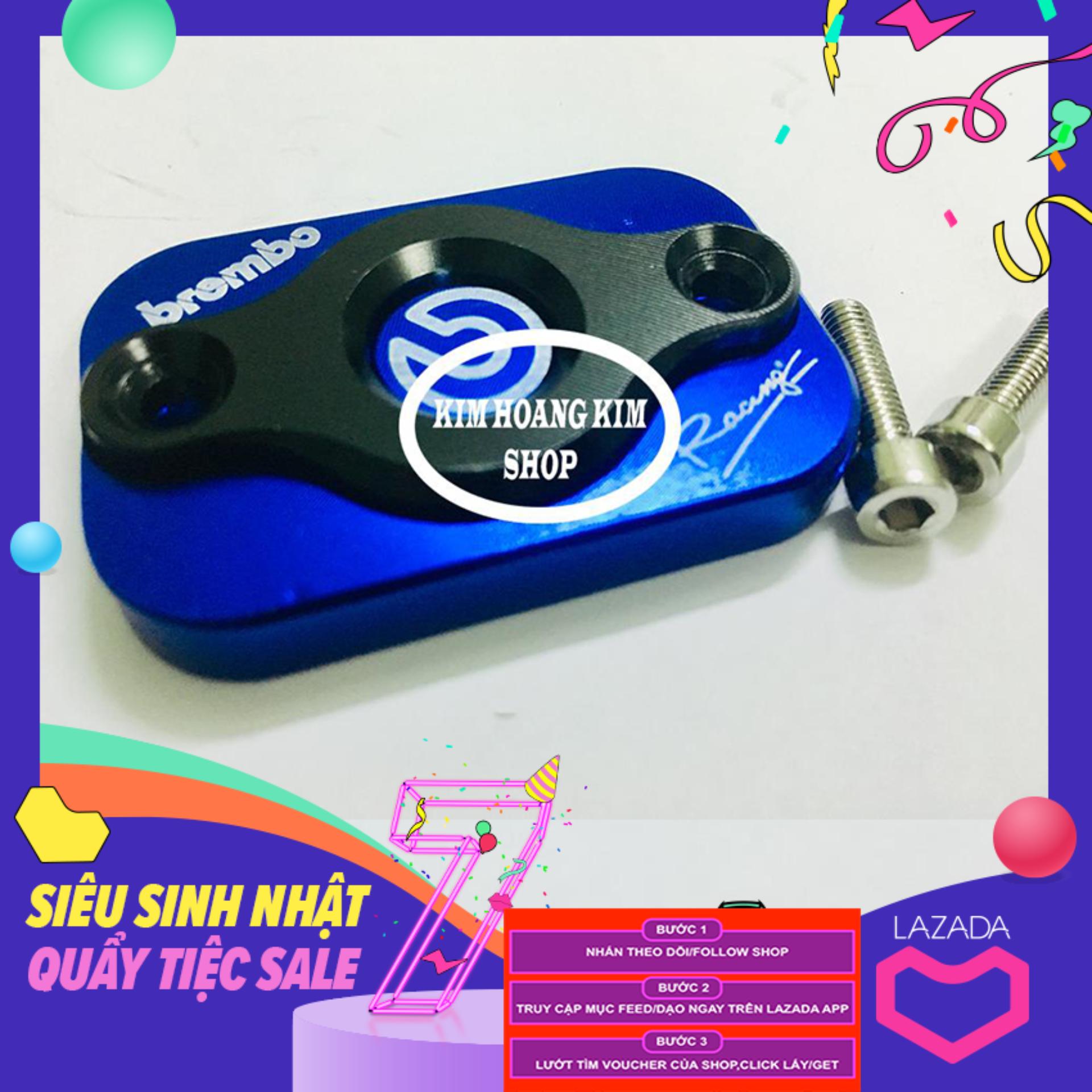 Nắp trang trí bình dầu 2 lỗ ngang Racing (màu Xanh)