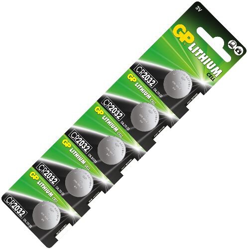 Vỉ 5 viên pin cúc áo GP Lithium CR2032