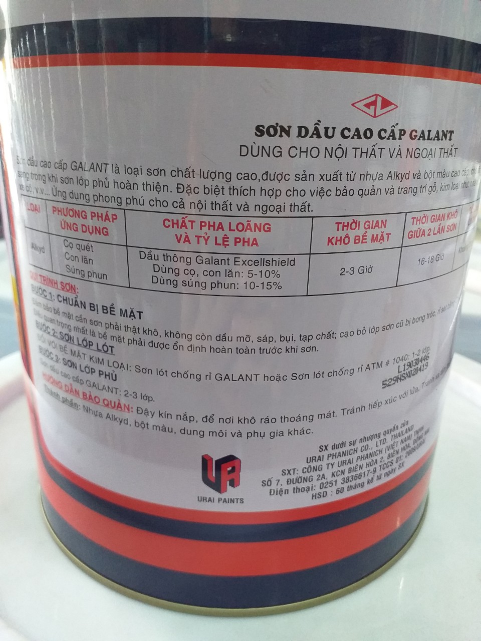 Sơn dầu Galant màu vàng 509 3L