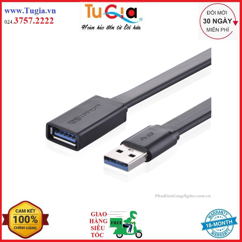 Cáp Nối Dài Ugreen USB 3.0 10808 (2m) - Hàng Chính Hãng