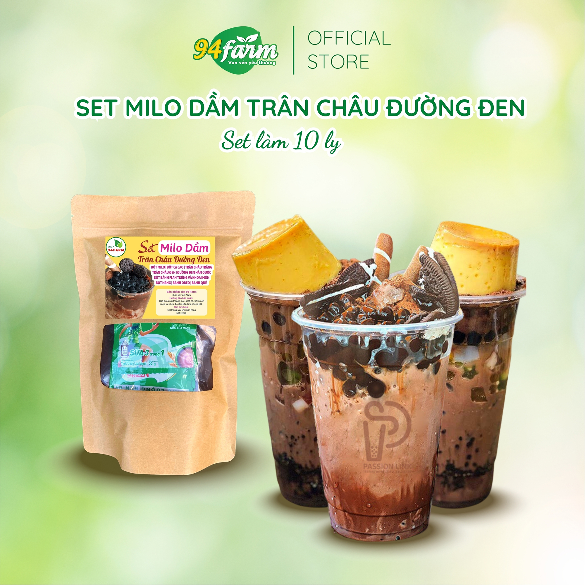 Set Milo Dầm 94farmnấu 10 Ly Siêu Ngon