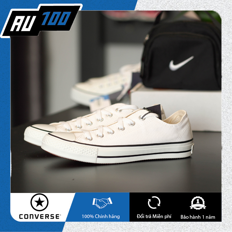 [AU100] Giày Converse nữ màu trắng viền đỏ đen [ Converse chính hãng không gây hôi chân] (made in Vietnam)