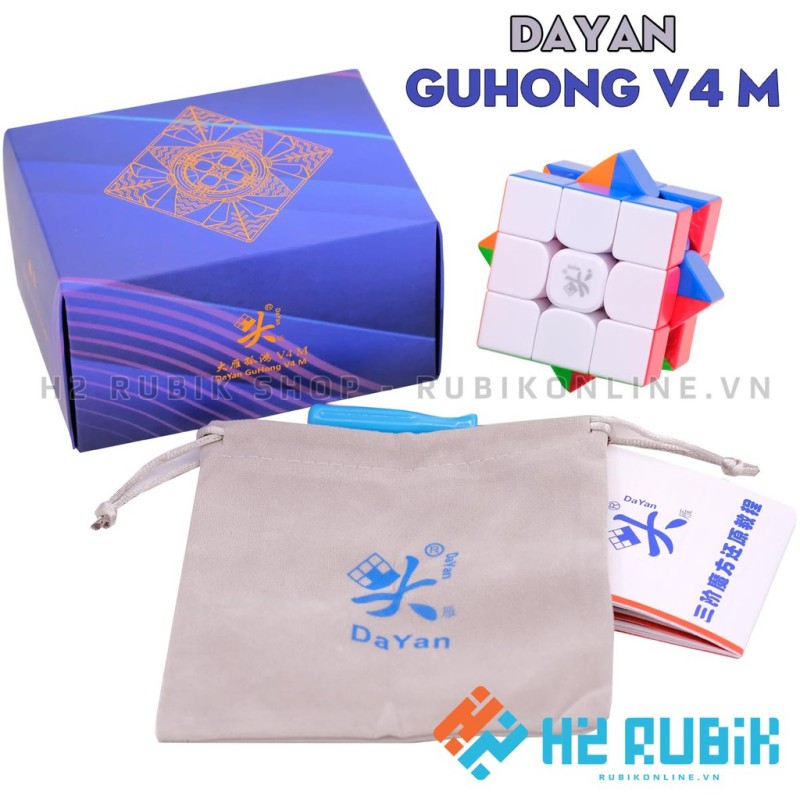 Dayan Guhong V4 M Rubik 3X3 Có Nam Châm Sẵn Cao Cấp - Tặng Kèm Túi Hãng