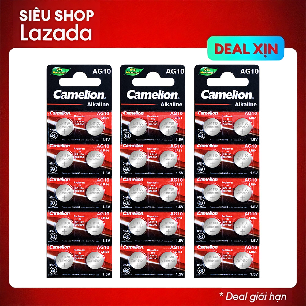 30 pin camelion g10 - pin alkaline gắn máy tính, đồng hồ, đồ chơi, ...