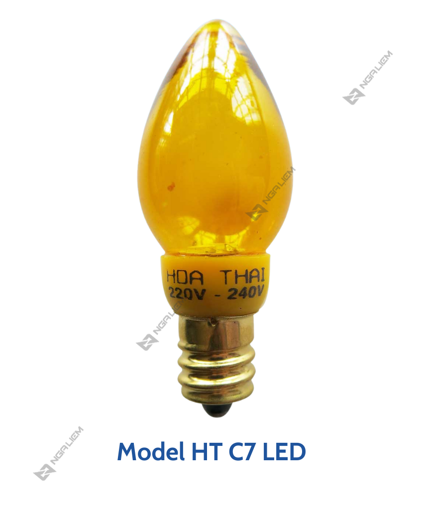 Bóng Led Ớt 1W E12 (Cà Na) Hòa Thái (2 Cái/Vỉ)