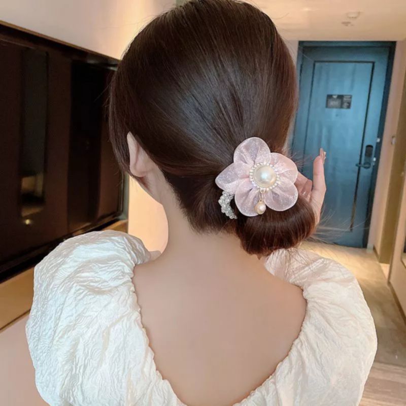 Dây cột tóc, buộc tóc đính đá pha lê phong cách Hàn Quốc dành cho nữ - loli