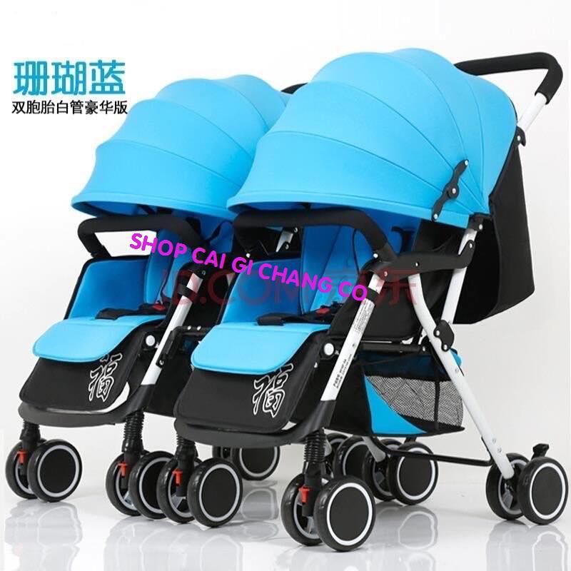 XE ĐẨY SINH ĐÔI CHO BÉ HÀNG CAO CẤP CÓ THỂ TÁCH ĐƯỢC LÀM 2 XE RIÊNG BIỆT