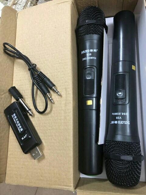 Mic đôi v20 bluethooth dành cho loa kéo các loại